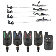 Lixada Wireless Fishing Bite Alarm Set Digital Memancing Alarm KIT 1 Receiver Plus 4 Alarm untuk Ikan Mas dengan 4 Pcs Carp Fishing Swinger Illuminated LED Swinger dengan Ritsleting Kotak Memancing Tackles-Intl