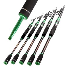 Light Teleskopik Tongkat Pancing Karbon Grafit Serat Perjalanan Portable Super Keras Joran Pancing untuk Perahu Air Asin dan Air Tawar Memancing Panjang: 1.8-Intl