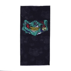 Magic Scarf Tudung Olahraga Luar Ruangan Bersepeda Masker Bajak Laut Setengah Wajah Skull Shield (Hitam)- Intl