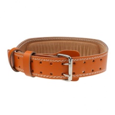 MagiDeal 4 Inch Leather Brown Sabuk Angkat Besi Back Support Strap Bodybuilding L-Intl
