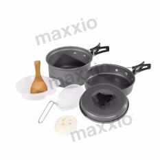 MAXXIO Alat Masak Camping 2 Orang Set Lengkap 2 Panci Anodized Aluminium + 5 Accesories Type 200x