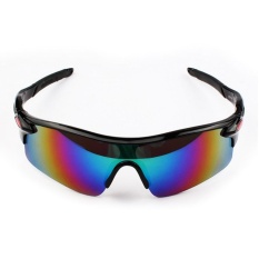 Pria Wanita Sun Kacamata Retro Cermin Vintage Gaya Shades Sport Bersepeda Goggles Kacamata Spesifikasi: Bright Black Box Hijau Film-Intl