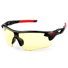 DSstyles Pria Wanita Sun Kacamata Retro Cermin Vintage Gaya Shades Sport Bersepeda Goggles Kacamata Spesifikasi: bright Black Frame Night Vision (Merah Kaki Set)