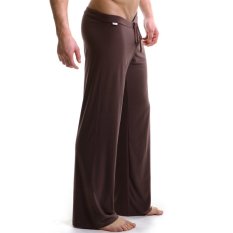 Es Piyama Sutra Pria Lepas Celana Yoga Pakaian Kasual For Pakaian Tidur (coklat) L