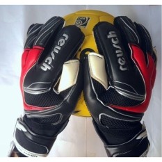 REKSA DANA Sepak Bola Profesional Sarung Tangan Keeper Asli Reusch Tebal Lateks Sepak Bola Sepak Bola Kiper Sarung Tangan (Hitam & Amp; Merah) -Intl