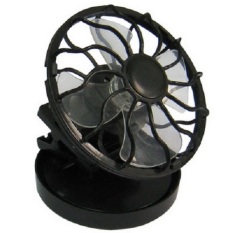Mini Clip-on Solar Power Cell Travel Cooling Cool Fan - Black