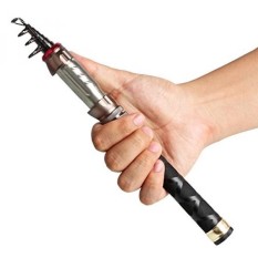 Mini Pocket Telescopic Carbon Fiber Fishing Pole Ultralight Pen Size Travel Spinning Rods for Kids Child Youth in Freshwater - intl
