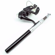 Mini Portable Fish Pen Fishing Rod Length 1.4m Joran Pancing Mini Model Pulpen 1,4 Meter Pancing Pena Ikan Besar Kecil Laut Sungai Kali Kolam Stick Stik Ringan Kuat Kokoh Aluminium Perlengkapan Memancing Portabel - Hitam