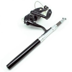 Mini Portable Fish Pen Fishing Rod Length 1.4m Joran Pancing Mini Model Pulpen 1,4 Meter Pancing Pena Ikan Besar Kecil Laut Sungai Kali Kolam Stick Stik Ringan Kuat Kokoh Aluminium Perlengkapan Memancing Portabel - Hitam