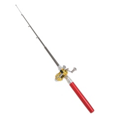 Mini Portable Pocket Fish Pen Aluminum Alloy Fishing Rod Pole Reel Combos - intl