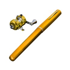 Mini Portable Pocket Fish Pena Aluminium Alloy Pancingan dengan Reel-Intl