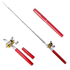 Mini Portable Pocket Fish Pena Aluminium Alloy Pancingan dengan Reel-Intl