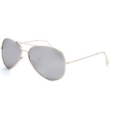Mirror Sunglasses Reflektif Lensa Kacamata Bingkai Kacamata Logam Penuh Warna Silverframe & Silver Lens