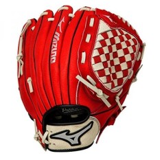 Mizuno Prospect Baseball Glove, Merah/Cream, Youth/Anak-anak, 11.5, Dikenakan Di Tangan Kiri-Intl