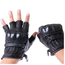 Moreno Sarung Tangan Motor Batok Kulit Half Finger - Hitam