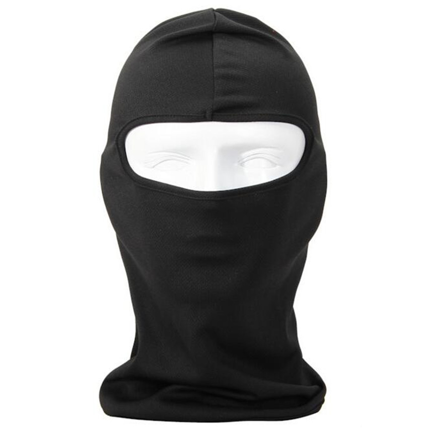 Baru Balaclava Unisex Pria Wanita Lycra Peregangan Wajah Topeng Penutup Leher Ski Sepeda Sepak Bola Bersepeda CS Cap Olahraga Helm Liner Sun Hat (Hitam)