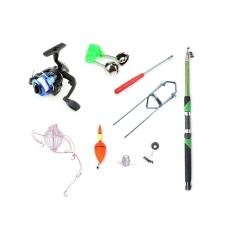 Setelan Baru Satu Set Pancing Alat Pancing Spinning Tongkat + Kumparan + Tali + Penahan + Kait + Pelampung + tas Perlengkapan Kombo Laut Tiang 2.1 Mtelescopic-Internasional
