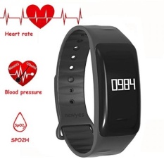 NEWYES Tekanan Darah Smart Watch Fitness Tracker NBS04 Gelang dengan SPO2H Monitor Detak Jantung Tidur Manajemen Pedometer dengan OLED Touch Layar untuk Android IOS Smartphone (Hitam) -Intl