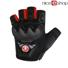 NiceEshop Berguna dan Keren Ventilasi Sarung Tangan Motocross Enduro Racing MTB BMX Sepeda Bersepeda Sarung Tangan (Merah Hitam, L) -Intl