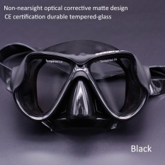 Tidak Nearsight Optik Corrective Scuba Dive Snorkeling Masker Lensa Resep Anti-kabut & Anti Bocor Renang Kacamata untuk Orang Dewasa dan Remaja (Hitam/Biru/Merah Muda/Kuning) -Internasional