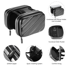 Outdoor Bersepeda Hiking Riding ROAD Sepeda MTB City Bike Bicycle Front Frame Bag Pack Pouch Hitam 1