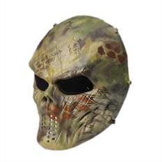 Luar Ruangan Masker Wajah Penuh Menyamar Masker Unisex Tengkorak Masker untuk Berburu CS Permainan Perang Hallowmas Partai Warna: Jungle Green Ukuran: F