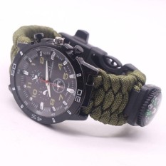 Luar Ruangan Militer Paracord Survival Sport Berenang Pergelangan Tangan Jam Tangan Taktis Gelang-Internasional