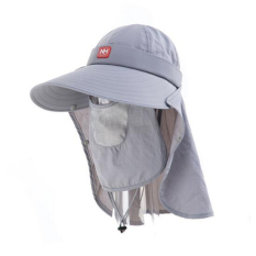 Kolam Cepat Kering Bulat Matahari Helm Bernapas Mesh Masker Bonnie Topi Lipat Topi Sunbonnet 98% UV Perlindungan UPF50 Musim Panas Hat (abu-abu)