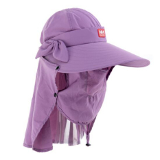 Kolam Cepat Pengeringan Bulat Matahari Helm Bernapas Mesh Masker Bonnie Topi Lipat Topi Sunbonnet 98% UV Perlindungan UPF50 Musim Panas Hat(pruple) - Intl