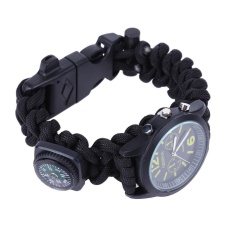 Tali Payung Luar Camping Flint Batu Kampus Dikepang Twist Watch (Hitam)-Intl