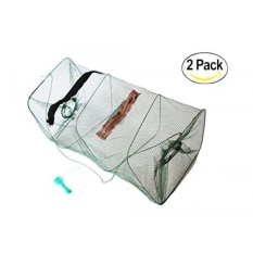 Ouzong 2-Pack Fishing Udang Umpan Perangkap Cast Net Cage dengan 16 Feets Tali Nilon untuk Menangkap Umpan Kecil Ikan Belut Kepiting Lobster Ikan Kecil Udang Crawfish-Intl