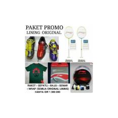 Paket Promo Raket Lining Windstrom Red 10 Atau 20 Bonus Sepatu Lining Saga Hero No.1 Ltdbonus Kaos Lining Original Bonus Senar AP64