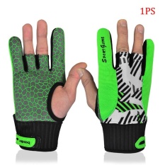 PAlight 1 PCS profesional Bowling sarung tangan elastis silikon Non-slip Bicycling olahraga setengah jari sarung tangan (ukuran: L warna: hijau) - intl