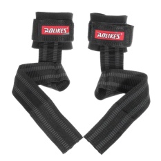 Panda Online Berat Lifting Bar Genggaman Straps Wrist Penopang Gym Latihan Wraps Bangage Sarung Tangan (Hitam)-Intl
