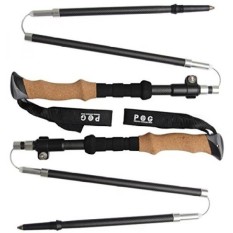 POG Folding Tiang Trekking-100% Carbon Fiber dengan Gabus Alami Grips-Ultralight, Adjustable, Collapsible-Sempurna untuk Hiking-Intl