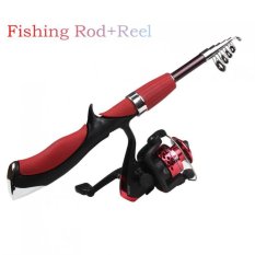 Portable 1.4 M Ultralight Memancing Memancing Kail Pancing Joran Teleskopik + Reel Pancing-Internasional