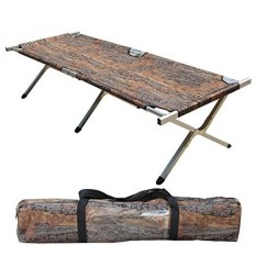 Portable Camping Cot Militer Grade Bingkai Alumunium Folding Sempurna untuk Dasar Berkemah dan Penggunaan Rumah dengan Gratis Ritsleting Tas Penyimpanan-Test 400 Lbs Berat Kapasitas Kamuflase-Intl