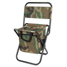 Kursi Lipat Portabel Berkemah Memancing Hiking Stool Kursi + Tas Kamuflase Outdoor-Intl
