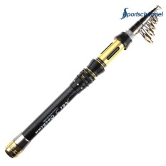 Portable Telescopic Mini Karbon Pendek Fishing Rods Pole untuk Memancing Di Laut (Hitam)-2.4 M-Intl