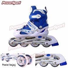 Power Sport in Line Skate Sepatu Roda 2 in 1 - 2 Variasi Roda - Biru