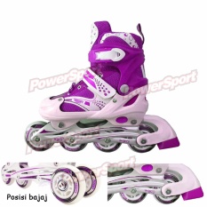 Power Sport in Line Skate Sepatu Roda 2 in 1 Adjustable Wheel S (29-33 ) -  Ungu