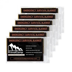 PrimalCamp Termal Darurat Mylar Selimut untuk Shock Protection Survival (6-Pack) -ringan Dirancang untuk Koper Keluar, Panas atau Dingin Yang Ekstrim, Hiking, Peralatan Berkemah, Backpacking, atau Pertolongan Pertama-Intl