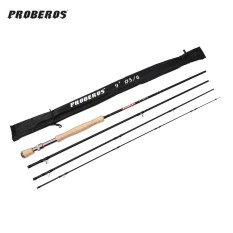 Proberos 2.7 M 4 Bagian Karbon Terbang Pancing Tongkat dengan Lembut Pegangan Gabus Ikan Alat Pancing (5/6)-Internasional