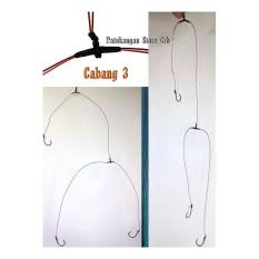 Rangkaian Mata Pancing Cabang 3 Kail Pancing Carbon Steel Ikan Mas Lele Patin Nila