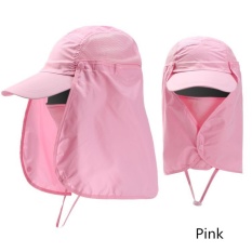 Ready Stock Unisex Outdoor Neck Protection Waterproof Sunshine Blocking Bush Hat Jungle Hat Sun Hat (Pink) - intl