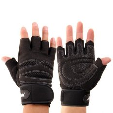 RIS Pasang Extened Wrist Wrap Sarung Tangan Latihan Kebugaran Angkat Besi Gym Olahraga XL