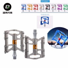 Sepatu Gunung ROCKBROS Sepeda Pedal Sepeda Paduan Ultra Ringan Aluminium Bersepeda Tertutup 4 Bantalan MTB Pedal Bicicleta Pedal Sepeda Datar BMX