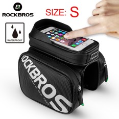 ROCKBROS Bersepeda Sepeda Terbaik Tabung Tas Rainproof MTB Sepeda Bingkai Depan Kepala Ponsel Layar Sentuh Tas Keranjang Sepeda Aksesoris dua Ukuran-Internasional