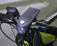 SA YANYI Solar Led Bicycle Bicycle Usb Charger Front Head Light ,Black - intl