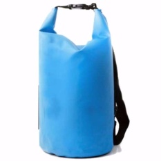 Safebag Outdoor Drifting Waterproof Bucket Dry Bag 5 Liter Tas Anti Air Water Proof Perlengkapan Olahraga Camping Rekreasi Travelling Hiking Sling Selempang Bahan Parasut Tidak Tembus Air s4002 - Blue